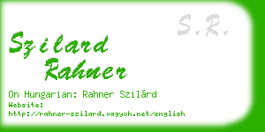 szilard rahner business card